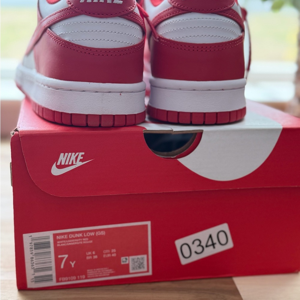 Nike Women’s Red and White Athletic Sneakers - Picture 3 of 3